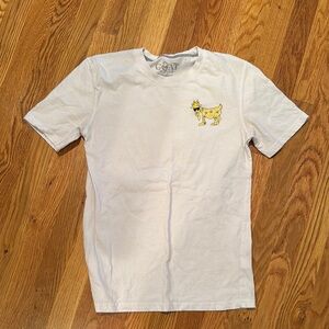 GOAT White T-Shirt with Cartoon Graphic